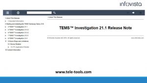 TEMS Investigation 21 Release Note