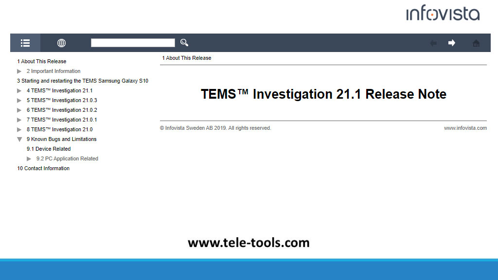 TEMS Investigation 21 Release Note